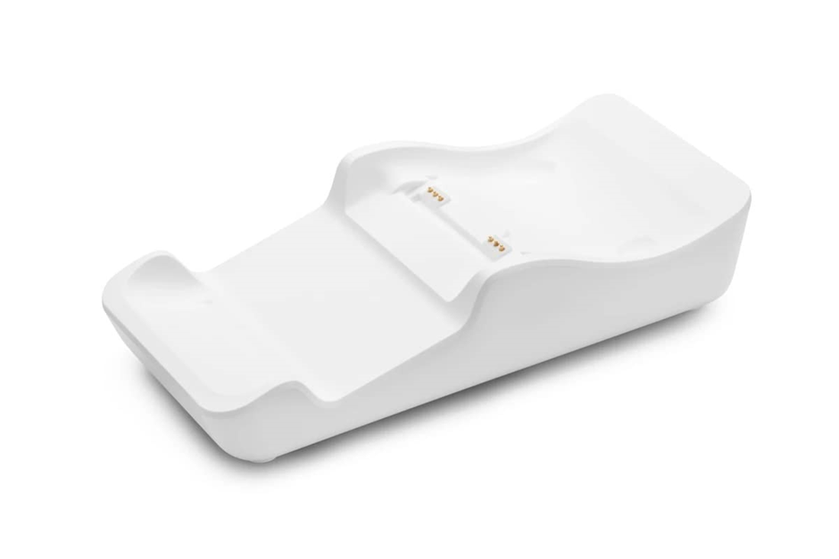 A card machine holder in white.