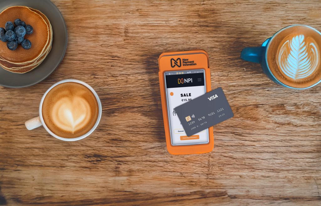 mobile card payment Ireland customer using contactless portable terminal